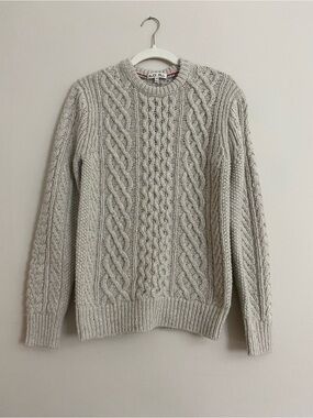 Alex Mill Oatmeal Cable-Knit Crewneck Sweater